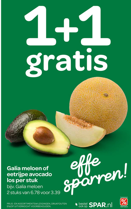 Galia   meloen, avocado folder aanbieding bij  Spar - details