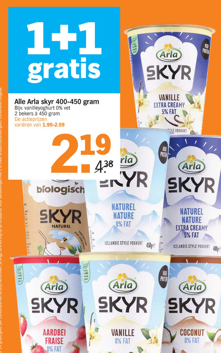 Arla   vruchtenyoghurt, yoghurt folder aanbieding bij  Albert Heijn - details