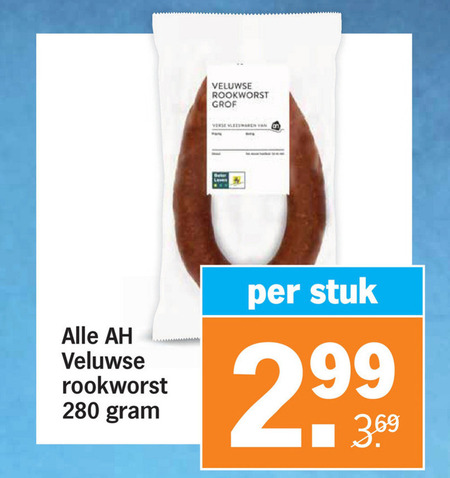 Albert Heijn Huismerk   rookworst folder aanbieding bij  Albert Heijn - details