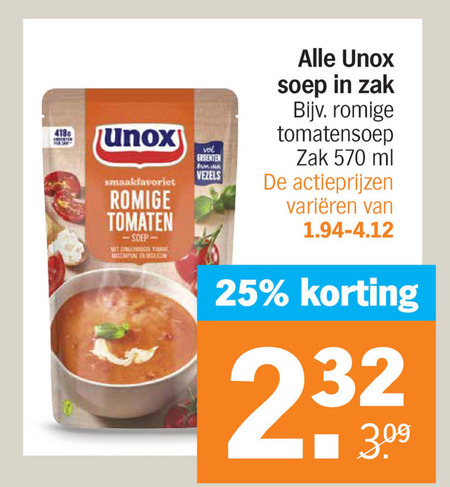 Unox   soep folder aanbieding bij  Albert Heijn - details