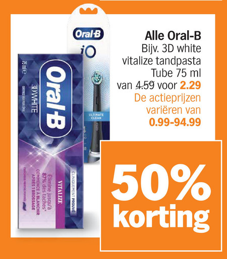 Oral-B   tandpasta folder aanbieding bij  Albert Heijn - details