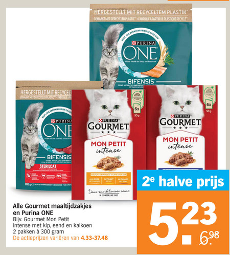 One   kattenvoer folder aanbieding bij  Albert Heijn - details