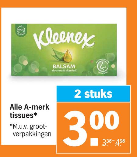 Kleenex   tissue folder aanbieding bij  Albert Heijn - details