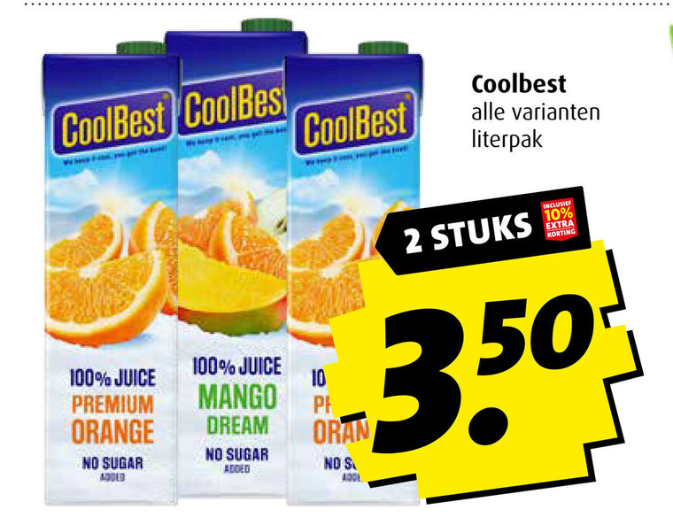 Coolbest   vruchtensap folder aanbieding bij  Boni - details