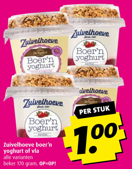 Zuivelhoeve   vla, vruchtenyoghurt folder aanbieding bij  Boni - details