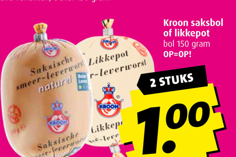 Kroon   likkepot, leverworst folder aanbieding bij  Boni - details