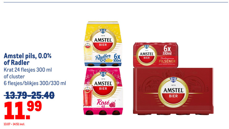 Amstel   blikje bier, radler bier folder aanbieding bij  Makro - details