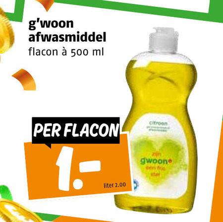 Gwoon   afwasmiddel folder aanbieding bij  Poiesz - details