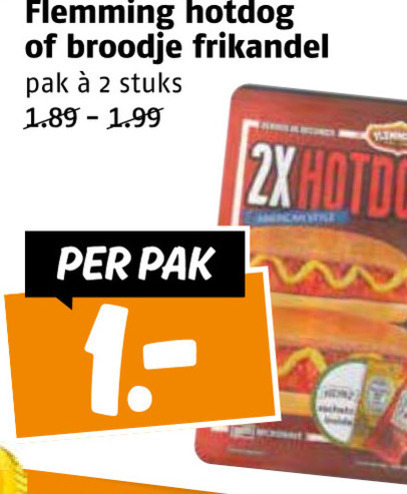 Flemmings   broodje hotdog, frikandelbroodjes folder aanbieding bij  Poiesz - details