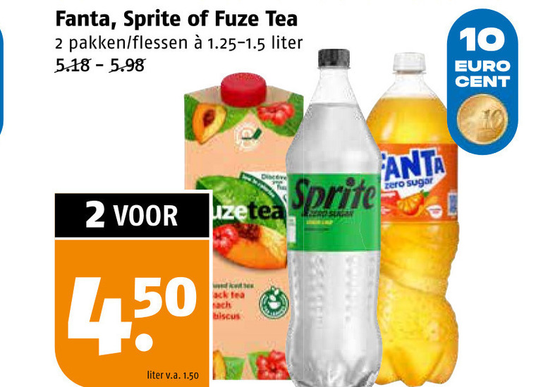 Fuze Tea   frisdrank, ice tea folder aanbieding bij  Poiesz - details