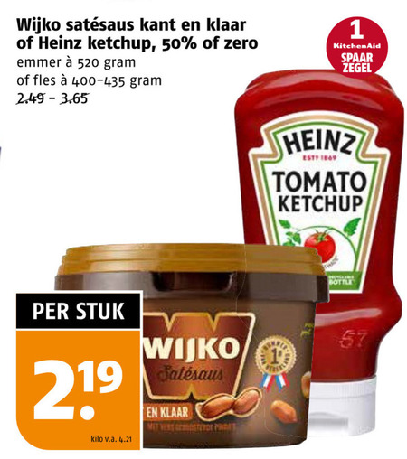 Wijko   satesaus, tomatenketchup folder aanbieding bij  Poiesz - details