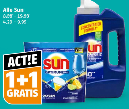 Sun   vaatwasmiddel, spoelglans folder aanbieding bij  Poiesz - details