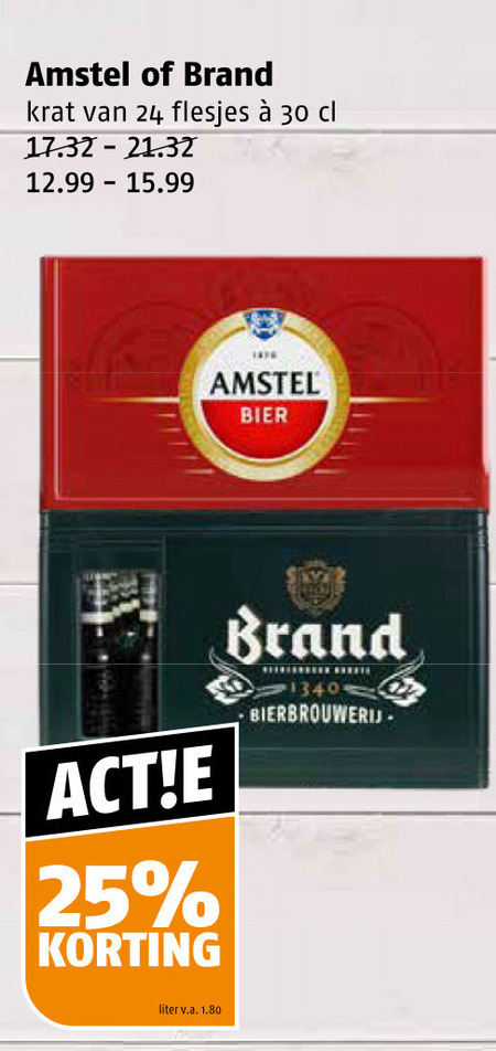 Brand   krat bier folder aanbieding bij  Poiesz - details