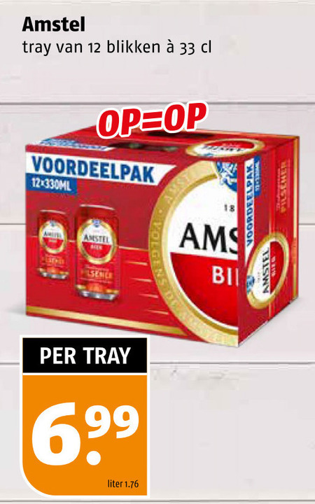 Amstel   blikje bier folder aanbieding bij  Poiesz - details