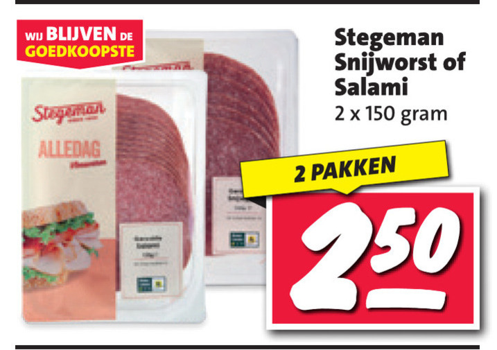 Stegeman   salami, snijworst folder aanbieding bij  Nettorama - details