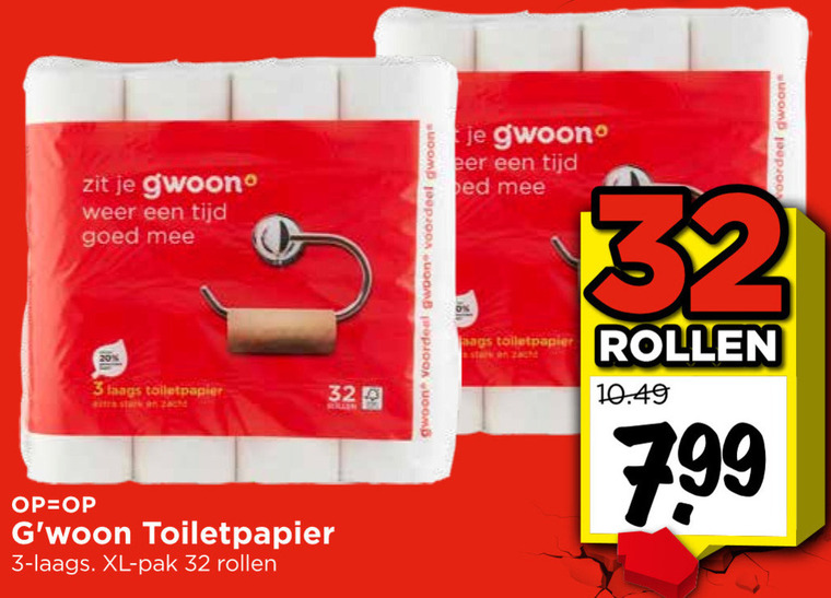 Gwoon   toiletpapier folder aanbieding bij  Vomar - details