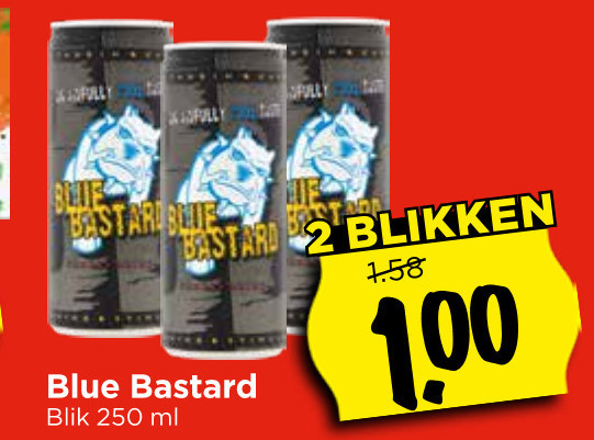 Blue Bastard   energiedrank folder aanbieding bij  Vomar - details