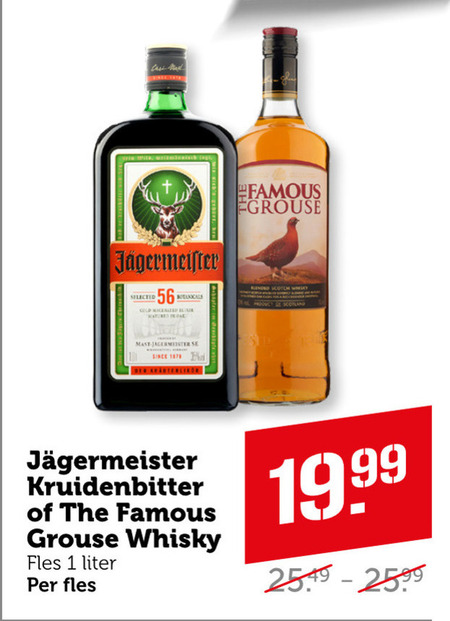 Jagermeister   kruidenbitter, whisky folder aanbieding bij  Coop - details