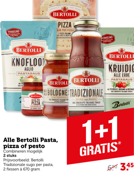 Bertolli   pastasaus, pesto folder aanbieding bij  Coop - details