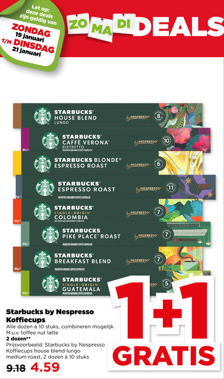 Starbucks   koffiecups folder aanbieding bij  Plus - details