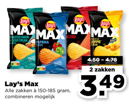 Lays   chips folder aanbieding bij  Plus - details