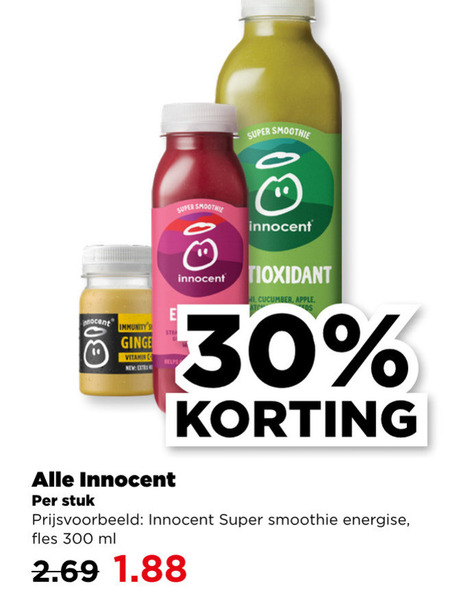 Innocent   fruitsmoothie folder aanbieding bij  Plus - details