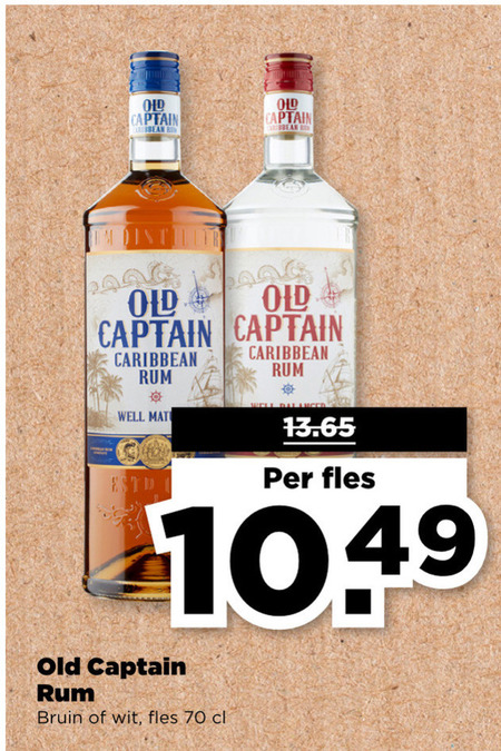 Old Captain   rum folder aanbieding bij  Plus - details