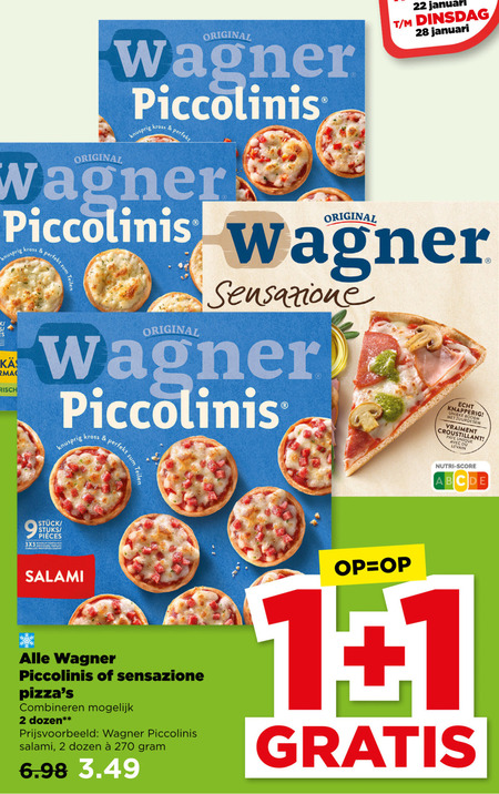 Wagner   diepvriespizza folder aanbieding bij  Plus - details