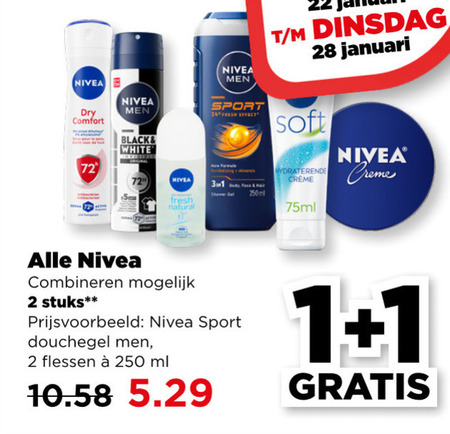 Nivea   deodorant, douchegel folder aanbieding bij  Plus - details