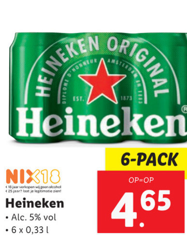 Heineken   blikje bier folder aanbieding bij  Lidl - details