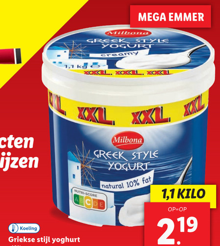 Milbona   yoghurt folder aanbieding bij  Lidl - details