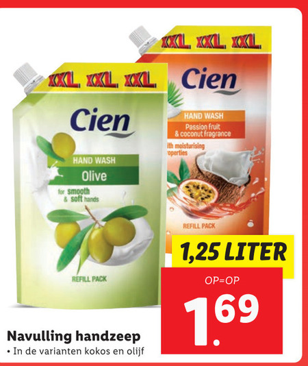 Cien   handzeep folder aanbieding bij  Lidl - details