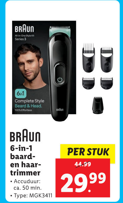 Braun   baardtrimmer folder aanbieding bij  Lidl - details