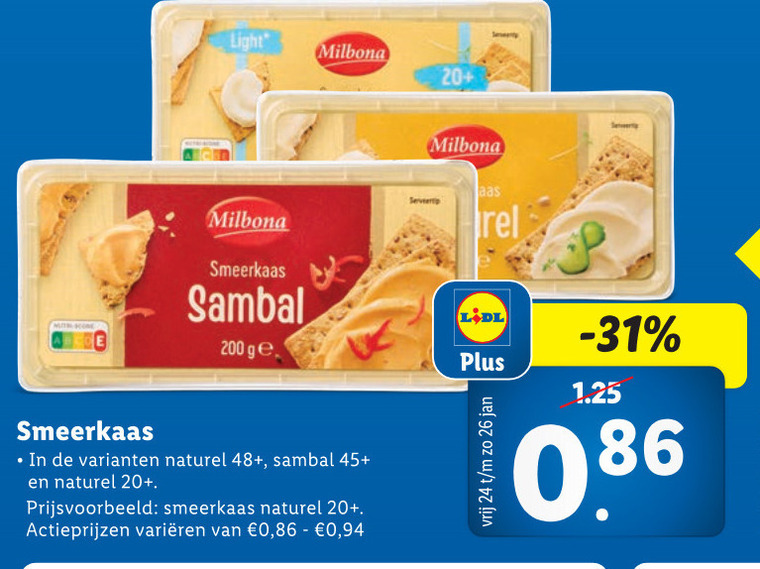 Milbona   smeerkaas folder aanbieding bij  Lidl - details