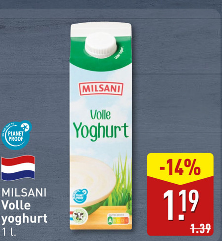 Milsani   yoghurt folder aanbieding bij  Aldi - details