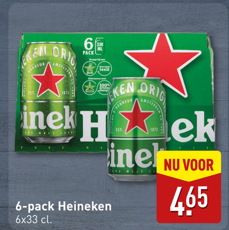 Heineken   blikje bier folder aanbieding bij  Aldi - details