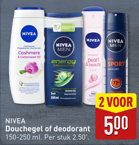 Nivea   douchegel, deodorant folder aanbieding bij  Aldi - details