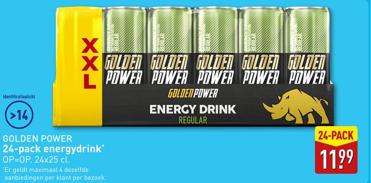 Golden Power   energiedrank folder aanbieding bij  Aldi - details