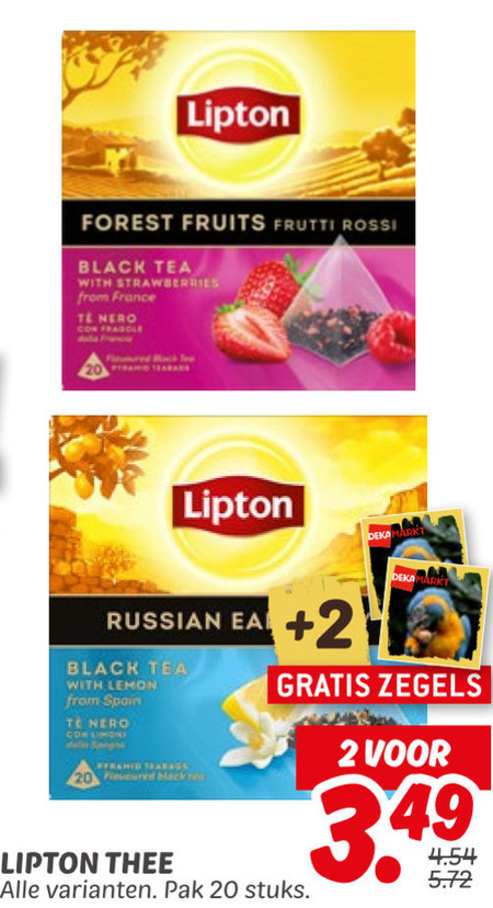 Lipton   thee folder aanbieding bij  Dekamarkt - details