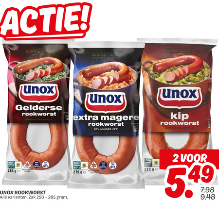 Unox   rookworst folder aanbieding bij  Dekamarkt - details