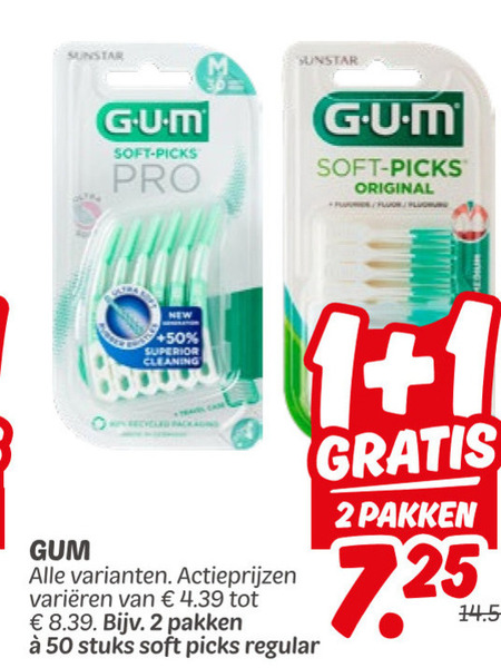 G.U.M.   interdentale ragers folder aanbieding bij  Dekamarkt - details