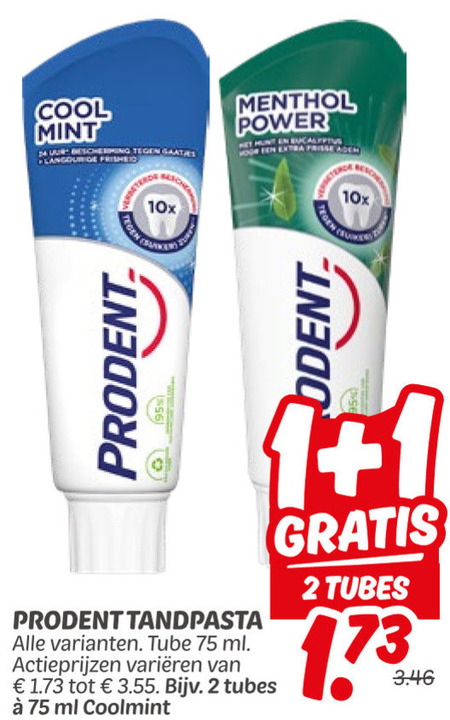 Prodent   tandpasta folder aanbieding bij  Dekamarkt - details