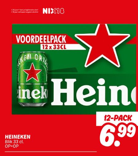 Heineken   blikje bier folder aanbieding bij  Dekamarkt - details