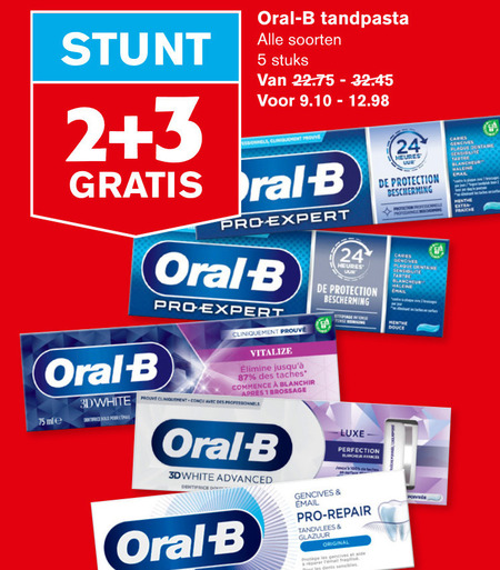 Oral-B   tandpasta folder aanbieding bij  Hoogvliet - details