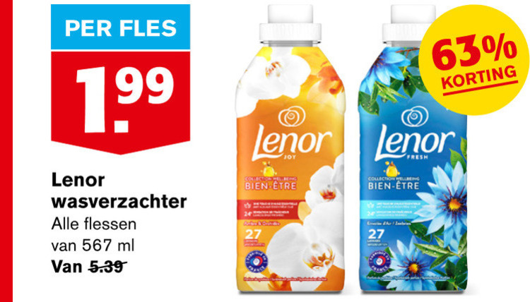 Lenor   wasverzachter folder aanbieding bij  Hoogvliet - details