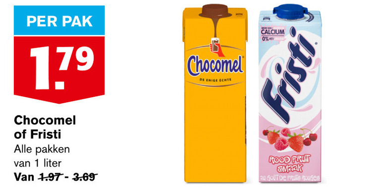 Fristi   chocolademelk, drinkyoghurt folder aanbieding bij  Hoogvliet - details