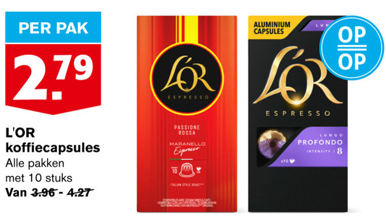 Douwe Egberts L Or   koffiecups folder aanbieding bij  Hoogvliet - details