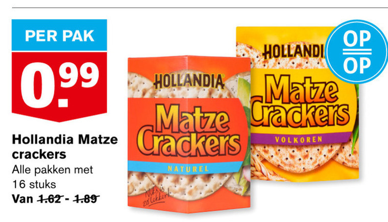 Hollandia   crackers folder aanbieding bij  Hoogvliet - details