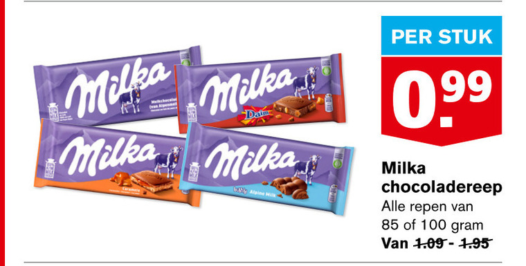 Milka   chocolade folder aanbieding bij  Hoogvliet - details