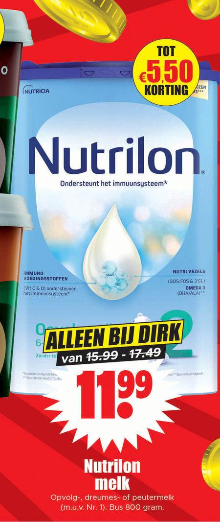 Nutrilon   opvolgmelk folder aanbieding bij  Dirk - details